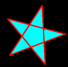 李兴球Python画个五角星绕中心点旋转